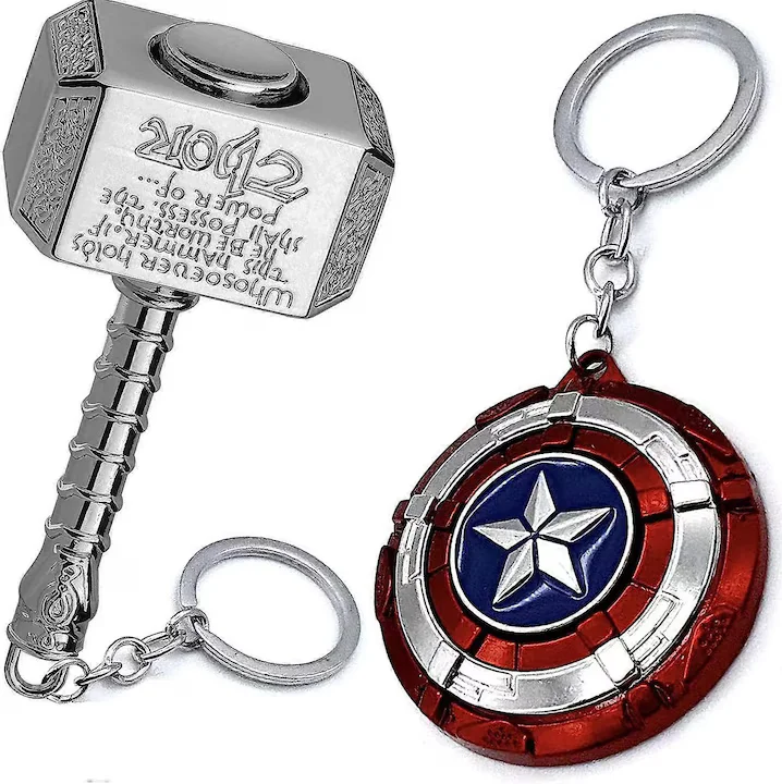 9. Set Brelocuri Mjölnir & Scut Captain America